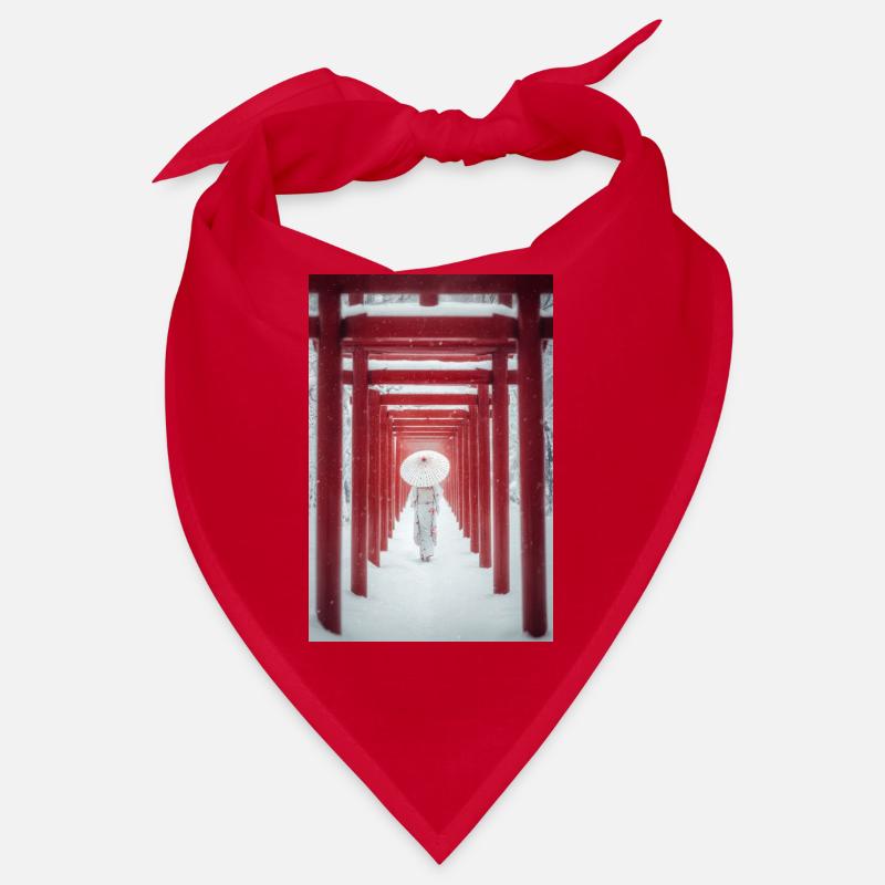 Red Torii Snowpath Kimono Bandana