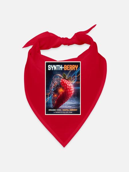 Synth-Beere: Kybernetische Erdbeere - Bandana - Rot - Vorne