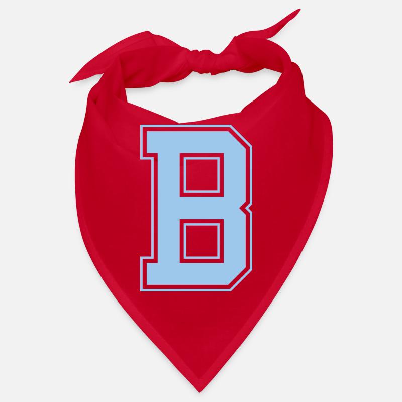 Monogram Light Blue Varsity College Initial B Bandana