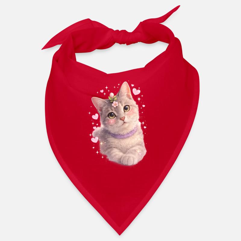 Chaton fleuri Bandana