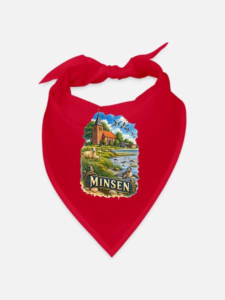 Minsen Küstenlandschaft Vintage - Bandana - Rot - Vorne