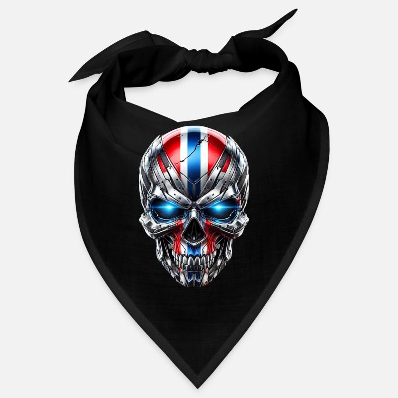 Cyber Totenschädel Flaggenfarben Bandana