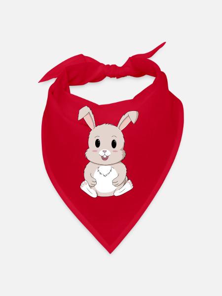 Kawaii süßer Hase - Bandana - Rot - Vorne