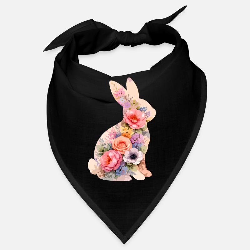 Fleurs pastel de lapins Bandana