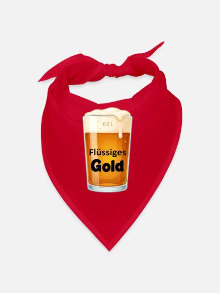Flüssiges Gold Pint Design - Bandana - Rot - Vorne