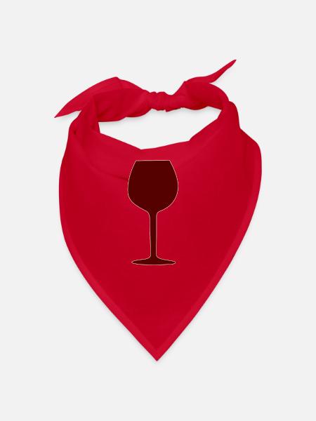 Weinglas, Wein - Bandana - Rot - Vorne