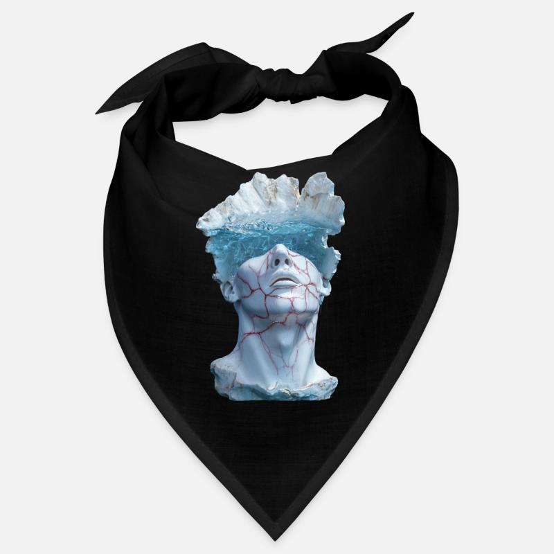 surreal marble statue bust Bandana
