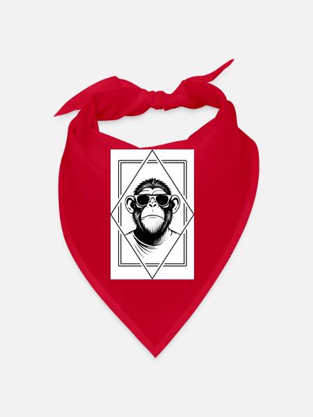 Minimalistischer Affentyp — Schlank, geometrisch, verspielt - Bandana - Rot - Vorne