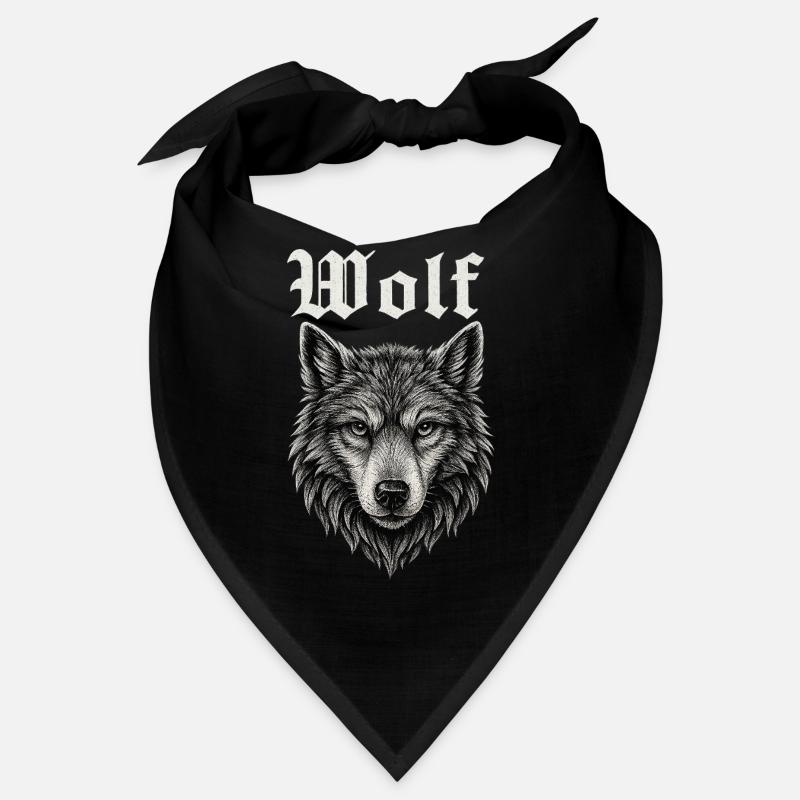 Gothic Wolf Kopf Illustration Geschenkidee Bandana