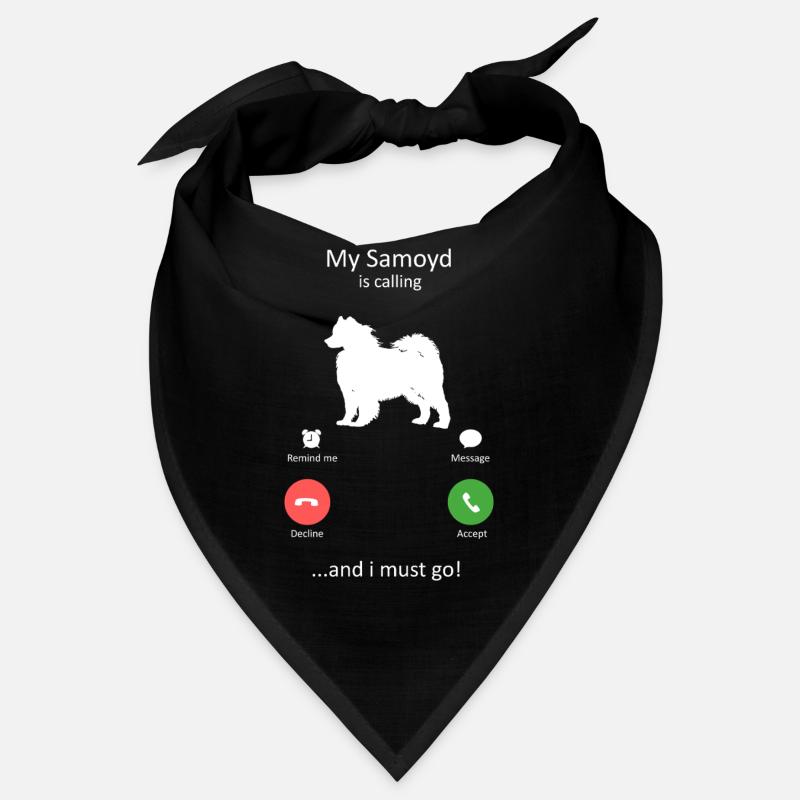 Interface téléphonique Samoyède appelant le chien drôle Bandana