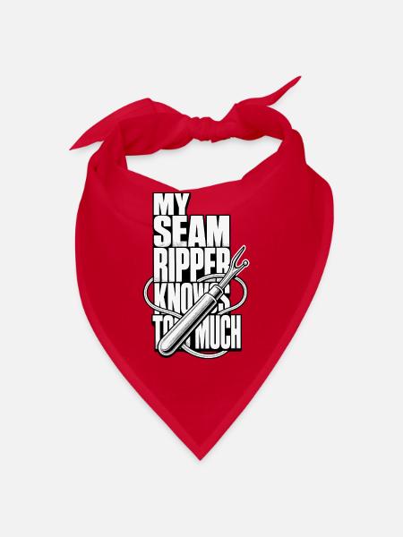 Nähen – My Seam Ripper Knows Too Much - Bandana - Rot - Vorne