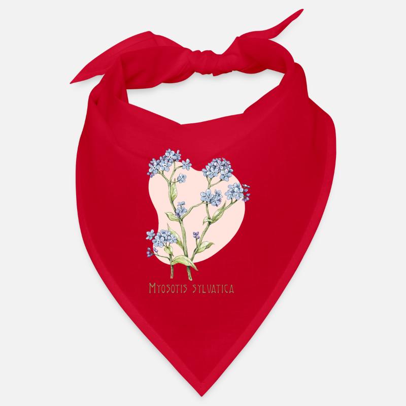 Forget-me-not botanical drawing Bandana