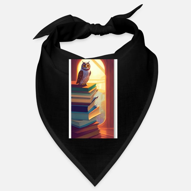 Comic Cartoon Cute Book Owl Owl Book Stack Bandana