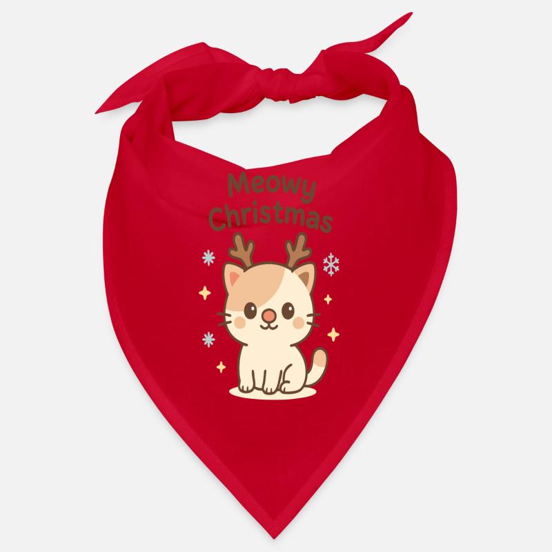 Chat de Noël miaou avec des cornes de renne Bandana