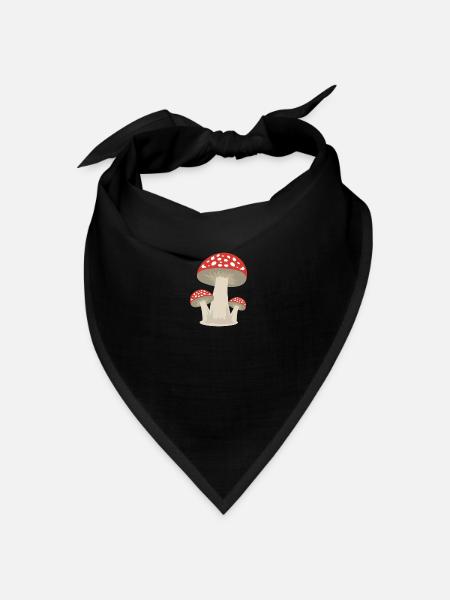 Pilz Glückspilz Wald Geschenkidee - Bandana - Schwarz - Vorne
