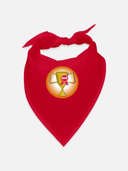 First Place Winners Gold Trophy - Bandana - red - Front