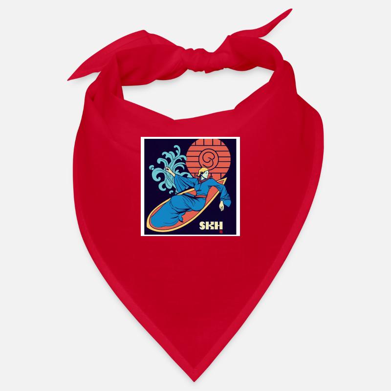 Mädchen auf Surfboard Jugendstil Bandana