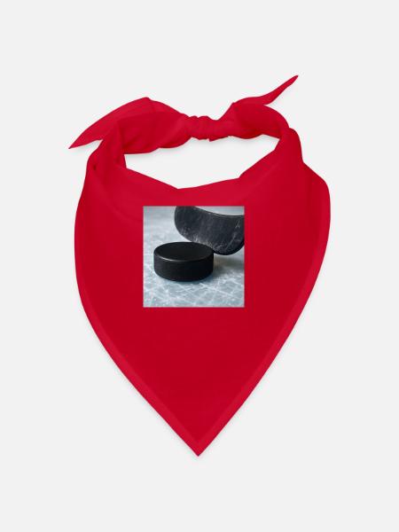 Eishockey - Schläger und Puck - Bandana - Rot - Vorne