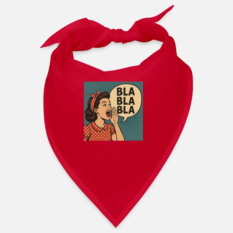 Fille rétro criant Bla Bla Bla Bla Bandana