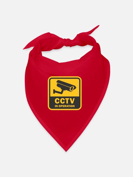 SECURITY CAMERAS IN USE - CCTV in operation - Bandana - red - Front