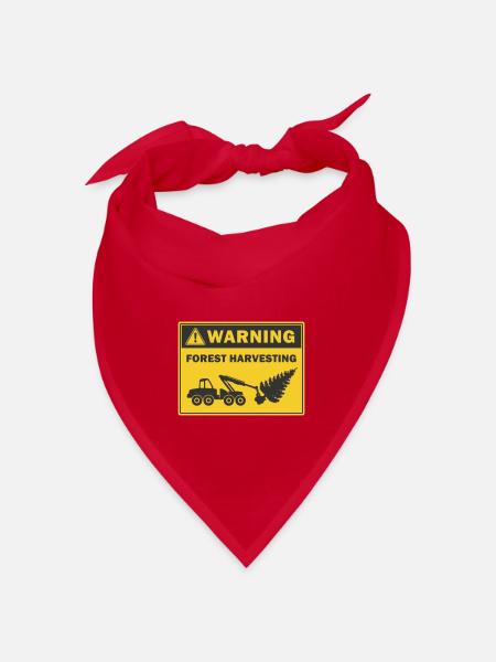 Waldernte Warnung Symbol für den Holzernter - Bandana - Rot - Vorne