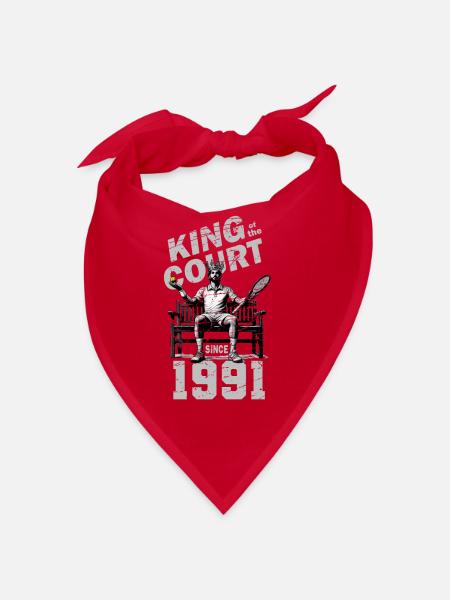 Tennis Shirt Männer 33. Geburtstag Jubiläum 1991 - Bandana - Rot - Vorne