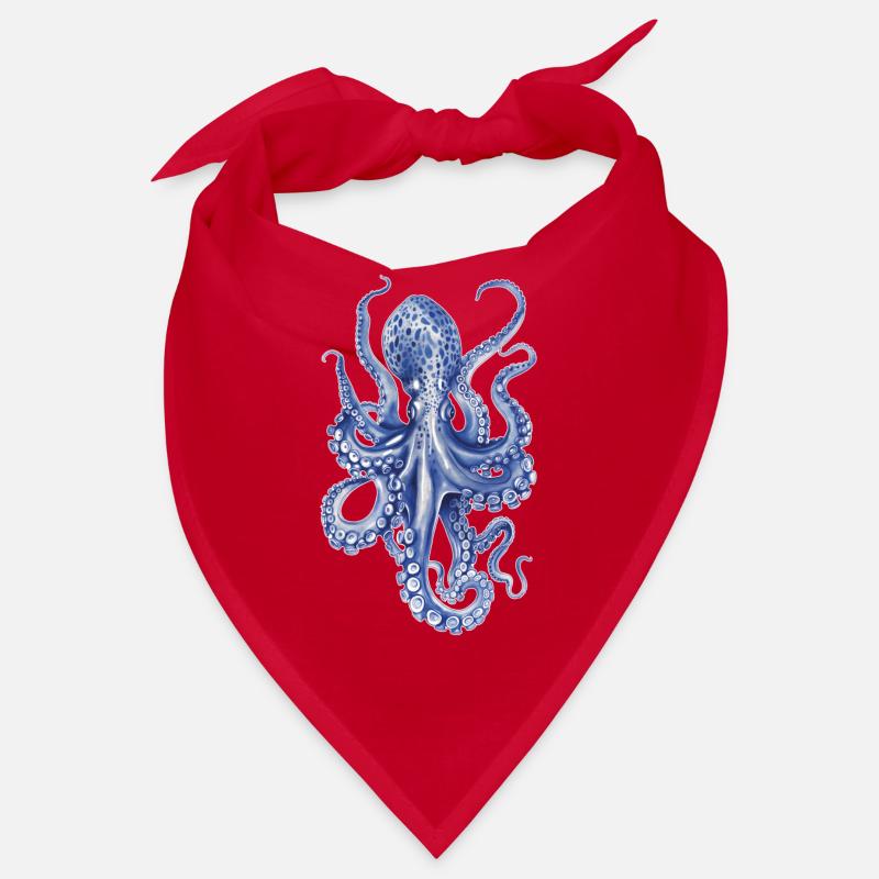 Pieuvre - Bandana - rouge