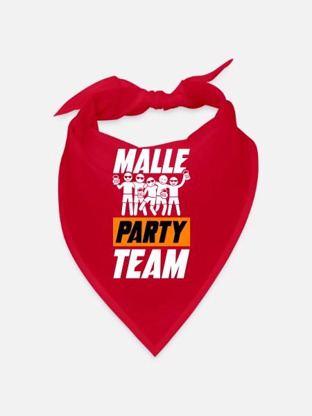 Malle Party Team - Bandana - Rot - Vorne