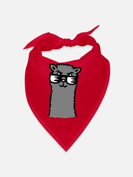 Lama Cool Sonnenbrille Alpaka Selbstgefällig Kerl - Bandana - Rot - Vorne