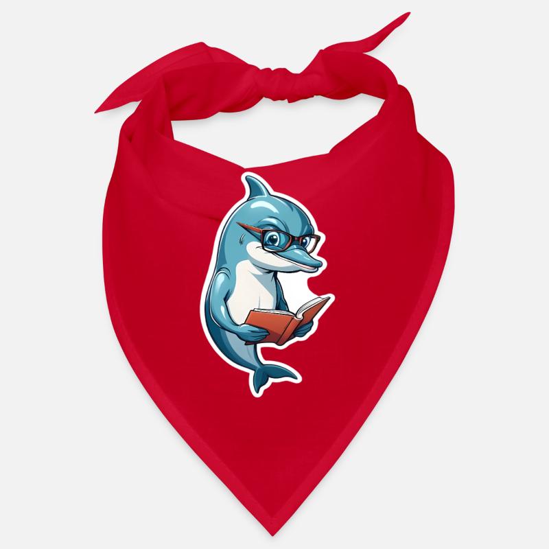 Schlauer Delfin mit Buch Bandana