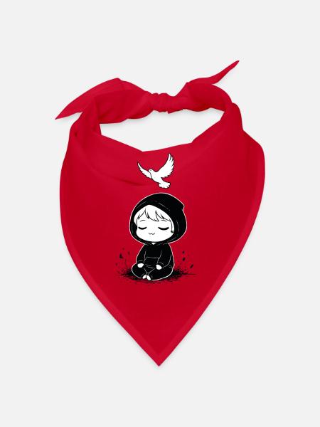 Kinderhoodie Meditation Friedentaube - Bandana - Rot - Vorne