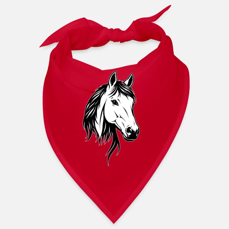 Pferdekopf Schwarz-Weiß Bandana