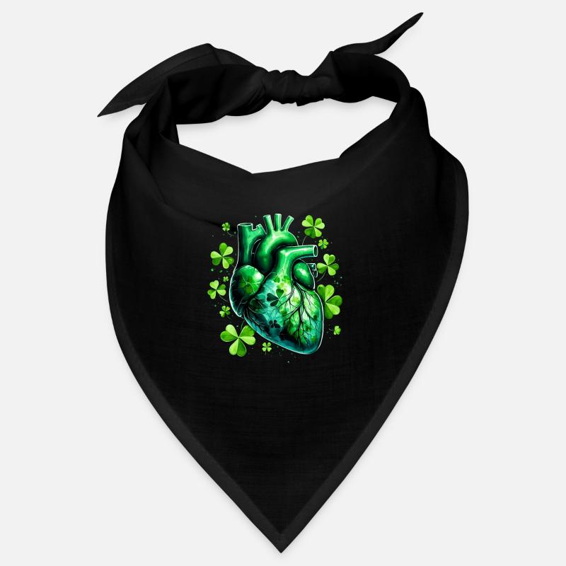 Anatomisches Herz mit Kleeblättern Bandana