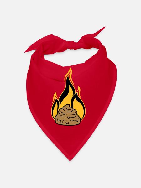 shit is on fire scheisse kot haufen haeufchen kack - Bandana - Rot - Vorne