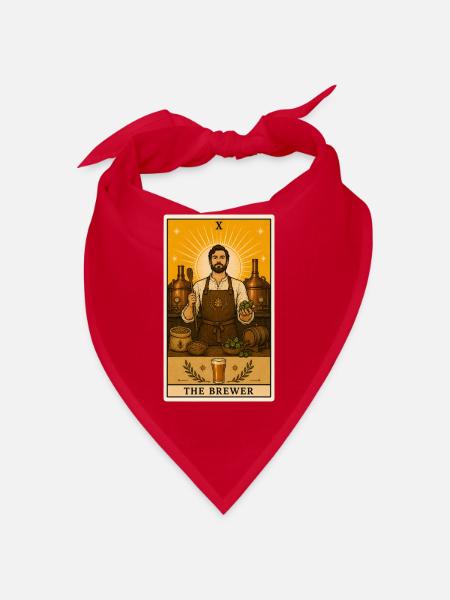 Brauer | Bier Hopfen Braukunst Tarot - Bandana - Rot - Vorne