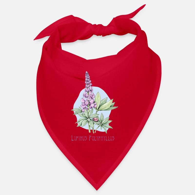 Lupin, permanent botanical drawing Bandana