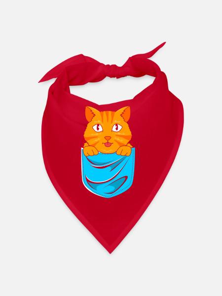 Tabby Katze - Bandana - Rot - Vorne