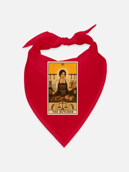 Metzgerin | Fleischerei Tarot - Bandana - Rot - Vorne
