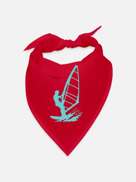 Windsurfer Silhouette im Meer - Bandana - Rot - Vorne