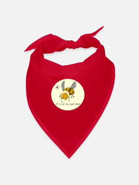 Derpy Bee en jaune - C'est bon de juste être abeille! - Bandana - rouge - Devant