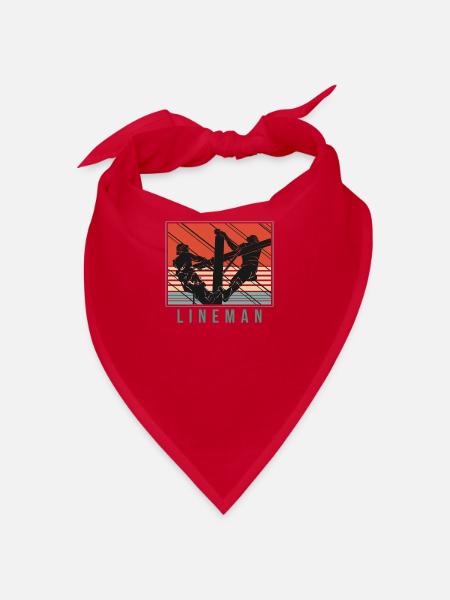 Line fitter fitter electrician overhead line - Bandana - red - Front