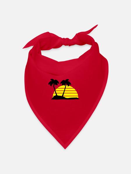 Palm trees - Bandana - red - Front