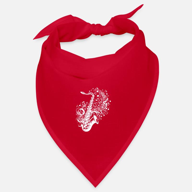 Saxophone with floating music notes Bandana