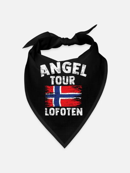 LOFOTEN - Angel Tour Norwegen Personalisierbar - Bandana - Schwarz - Vorne