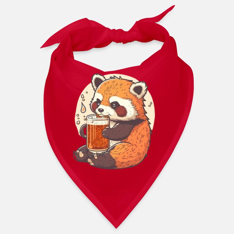 Red panda enjoying its beer Bandana