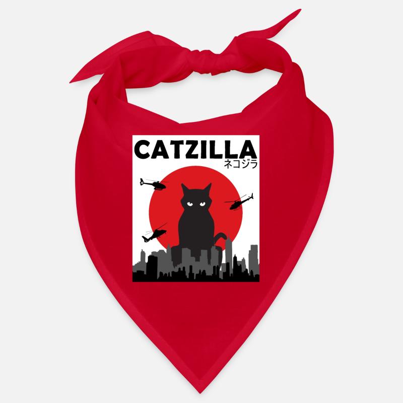 Catzilla Funny Cat Kitten Kitty Lover Japanese Bandana