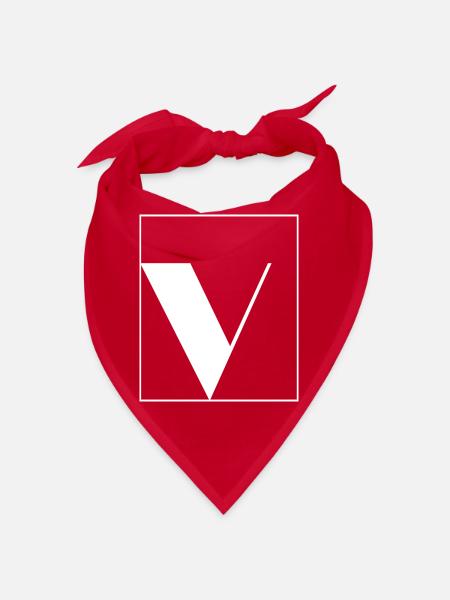 Letter alphabet v - Bandana - red - Front