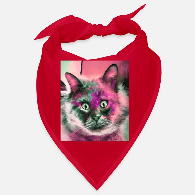 Chat aux yeux louches, chat, strabisme, chat rose Bandana