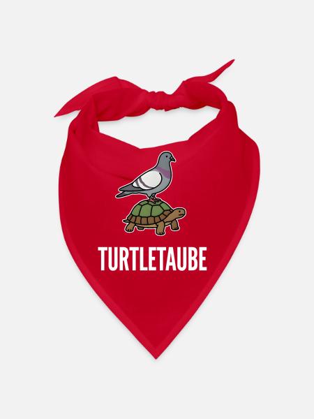 Turteltaube lustiges Wortspiel Taube Schildkröte - Bandana - Rot - Vorne