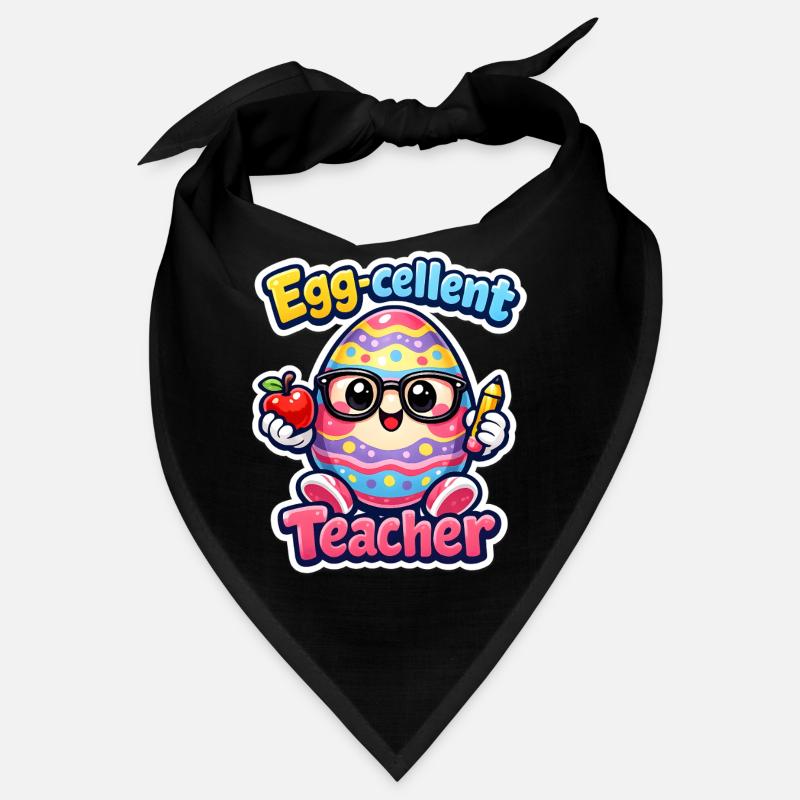 Eggcellent Teacher Cartoon Easter Egg Bandana